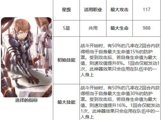 第七史诗神器选择的指标有什么用 第七史诗神器选择的指标介绍